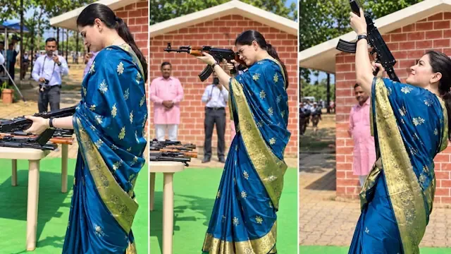 अयोग्य DGP के मार्गदर्शन में 'प्रोहिबिटेड बोर' AK-47 से हर्ष फायरिंग,सुर्ख़ियों में छत्तीसगढ़ की कानून व्यवस्था ? शस्त्र पूजा प्रदर्शन में SP की धुंआधार फायरिंग