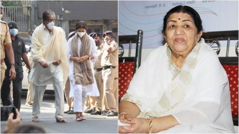 Lata Mangeshkar Last Rites: राजकीय सम्मान के साथ शाम 6.30 बजे होगा लता मंगेशकर का अंतिम संस्कार, अंतिम दर्शन करने पहुँचे  अमिताभ बच्चन