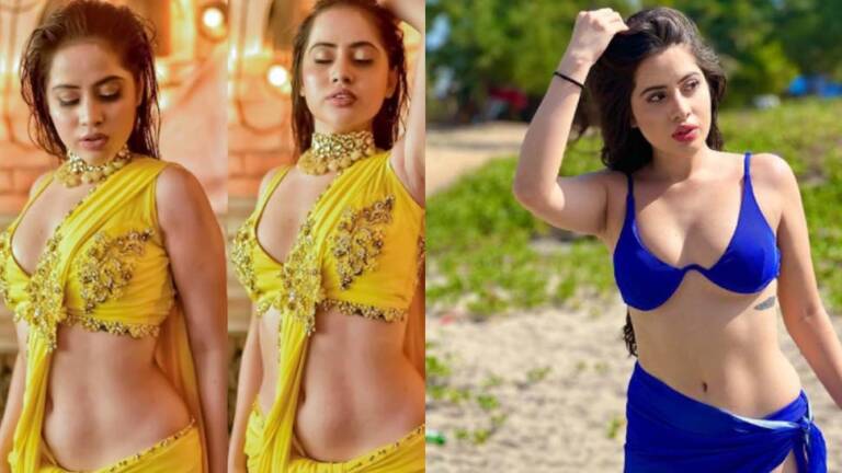 पल्लू लहराते हुए मस्ती में चलीं उर्फी जावेद, तभी झाड़ी में फंस गया साड़ी, देखें वीडियो